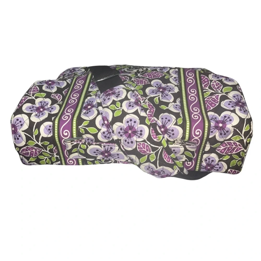 Vera Bradley Attache Laptop Messenger Bag Plum Petals Retired 14x12x4